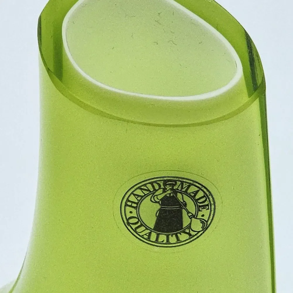 Ikea OKKSO Handmade Quality Lime Green Glass Vase